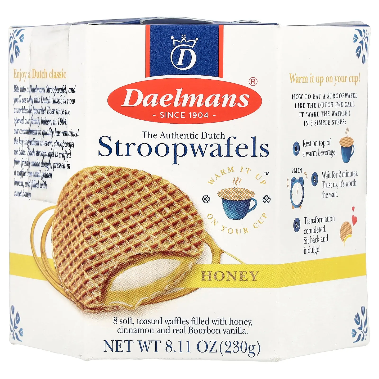 Daelmans Stroopwafels, Honey, 8 Waffles, 8.11 oz (230 g)