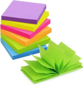 Pop up Sticky Notes 3X3 Inch Bright Colors Self-Stick Pads 6 Pads/Pack 100 Sheets/Pad Total 600 Sheets Winner Aura