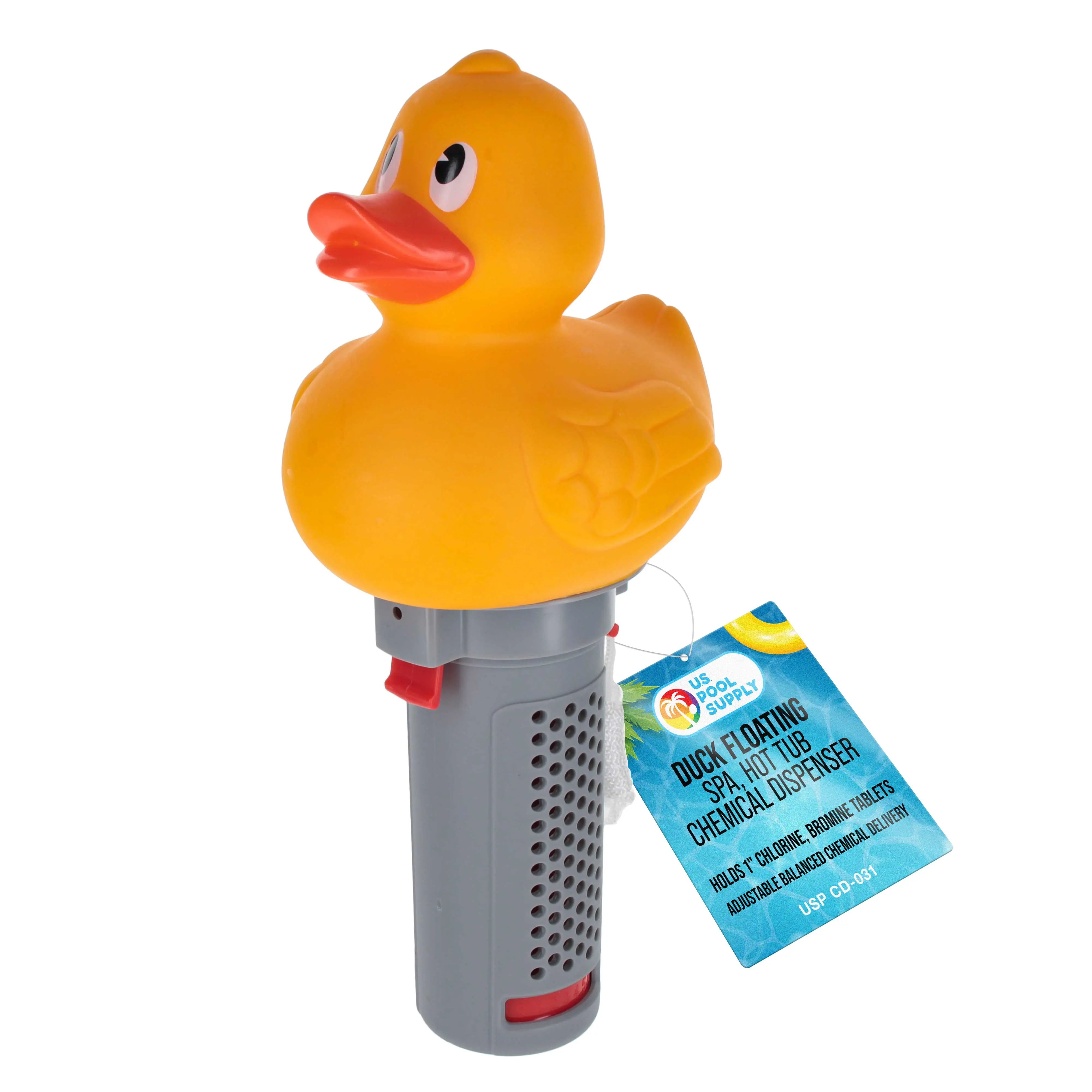 Duck Floating Spa, Hot Tub & Small Pool Chlorine and Bromine Dispenser - Holds 1" Tablets, 6 Flow Level Control Settings