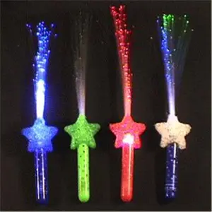 212 MAIN Fiber Optic Star Wand - Pack of 12, Multi-Color LED Lights Flashing Toy for Farm Animals, Unisex Accessory, Birthday Gift Idea
