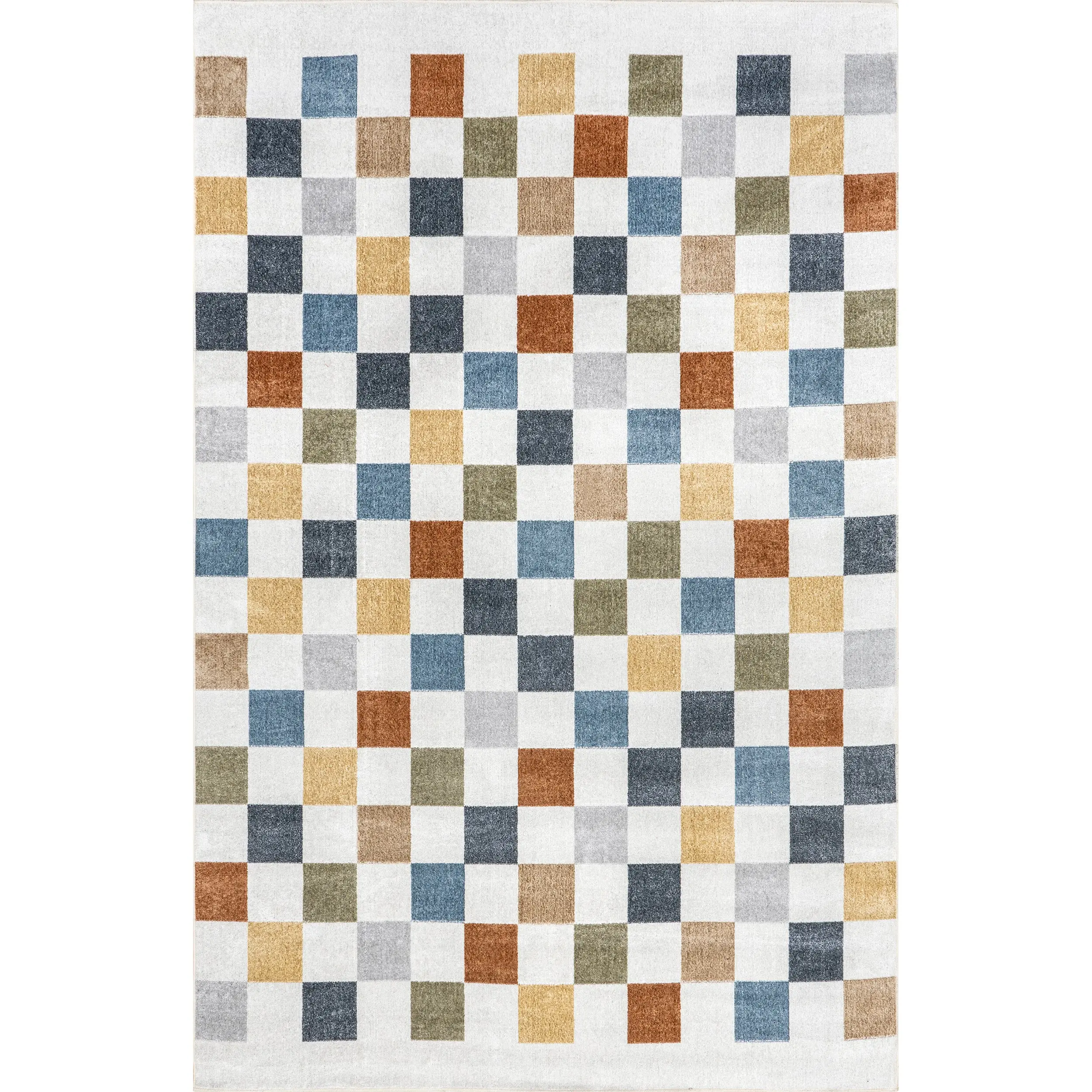 Naya Checkered Machine Washable Area Rug
