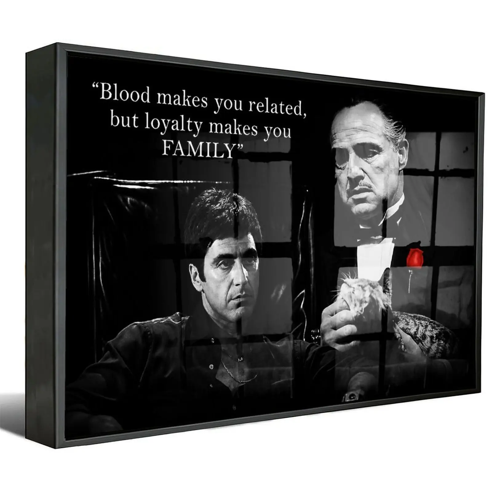 Godfather Vito Corleone & Tony Montana Wall Art Prints, Classic Movie-Inspired Canvas Prints, Mafia-Style Home Decor for Bedroom, Living Room, Decoration