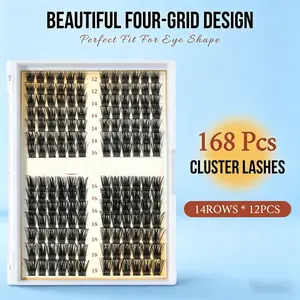 Lash Clusters 168 Pcs | Professional DIY Eyelash Extensions Kit, Thin Band, C Curl Mix 12–18mm, Natural Volume, Soft & Lightweight