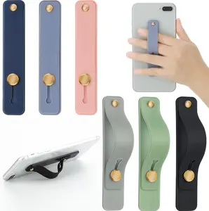 6 Pieces Telescopic Phone Grip Holder Stand With Finger Strap for Smartphones - Soft Colors