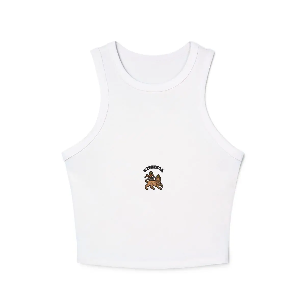 Women's Micro Rib Racer Tank Top, Ethiopian, Habesha, Ethiopia, Lion of Judah, Fashionable Clothing, Gift, African Culture, Unisex, Youth