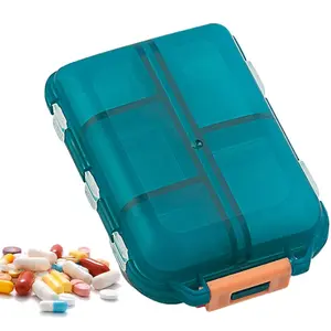 10 Compartments Travel Pill Organizer Supplement Organizer Vitamin Organizer Pocket Portable Pill Storage Box Case Daily Pill Container or Purse Fish Oil Medicine