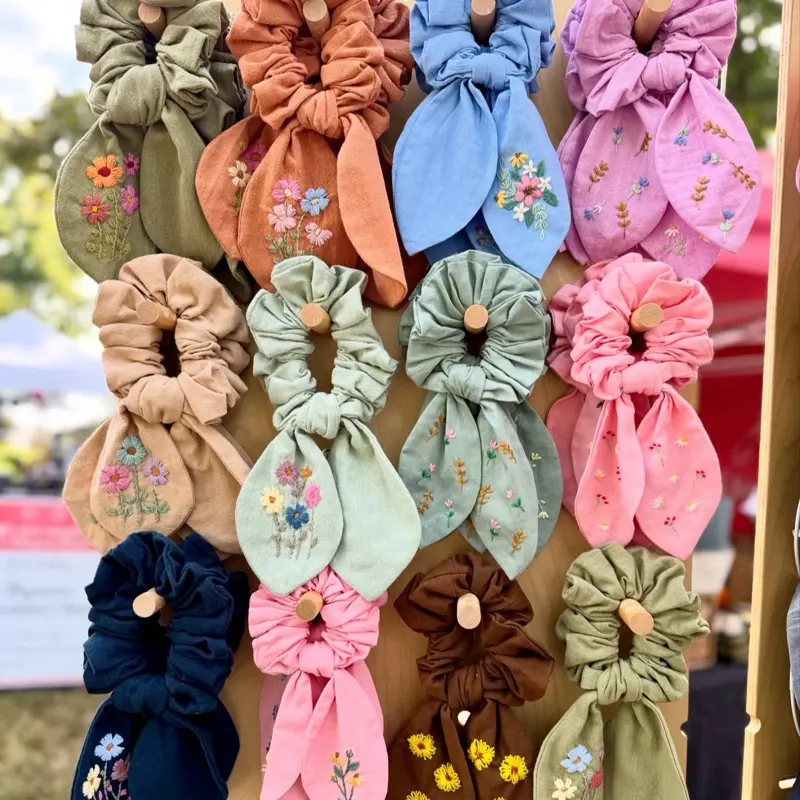 Embroidered Scrunchie