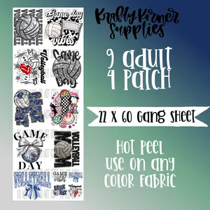 Volleyball DTF Transfer Gang Sheet, 22 x 60