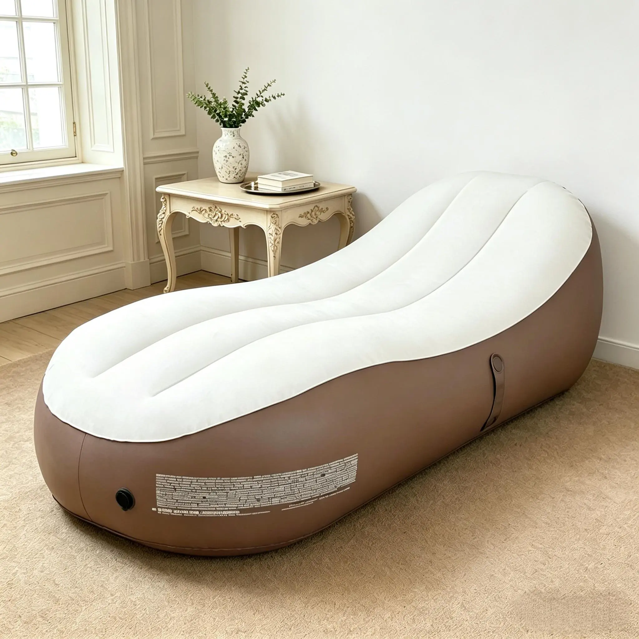 Comfy Ergonomic Boneless Inflatable Sofa for Adults with Headrest, Portable Blow-Up Chair, 330 lbs Max Weight Capacity, Indoor-Outdoor Leisure Lounging Air Couch, Boneless Sofa