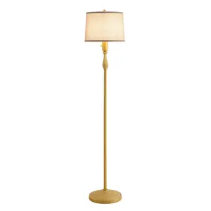 Dimmable Metal Floor Lamp: 62.6" Rustic Farmhouse Mid Century Tall Standing Lamps with Soft Linen Shade for Living Room Bedroom Corner House Decor