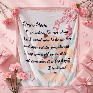 Mother’s Day Gifts for Mom from Daughter Son, Dear Mom Throw Blanket, Soft Flannel Fleece Blanket for Women, Cozy Gift for Mom Birthday Christmas, Mom Gifts Ideas, Blanket for Couch Sofa Bed, Warm Lightweight Blanket