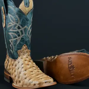 070 Ave Print Orix Blue Jean Botas Vaqueras de Mexico Western Boots Ranch Life Footwear
