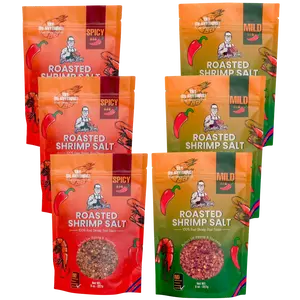 PREMIUM Roasted Shrimp Salt - 6 PACK MILD & SPICY Seasoning Mix Starter Gift Set