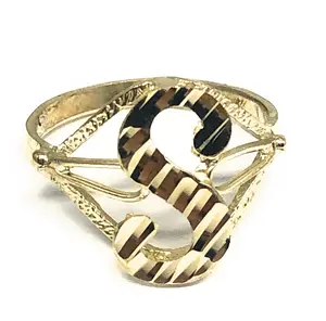 10k Solid Gold Yellow Cursive CUSTOMIZED Initial Ring (SM)