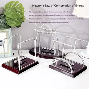 Newton's Cradle Collision Balls Desk Decoration, Home/Office/Study Ornament (Non-Perpetual Motion Machine)