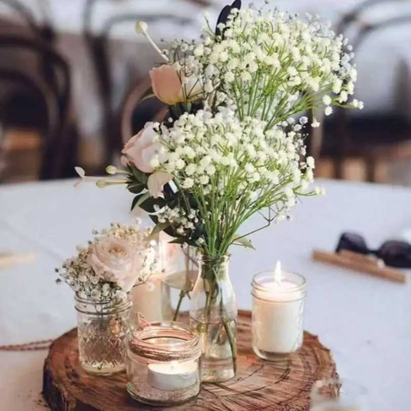 12 Pack Luxurious Realistic Baby Breath Flowers, Long-Lasting Starry Branches, Decorative Bouquet, Artificial Flower, Perfect for Home, Outdoor, Office, Garden, Wedding, Party Decor