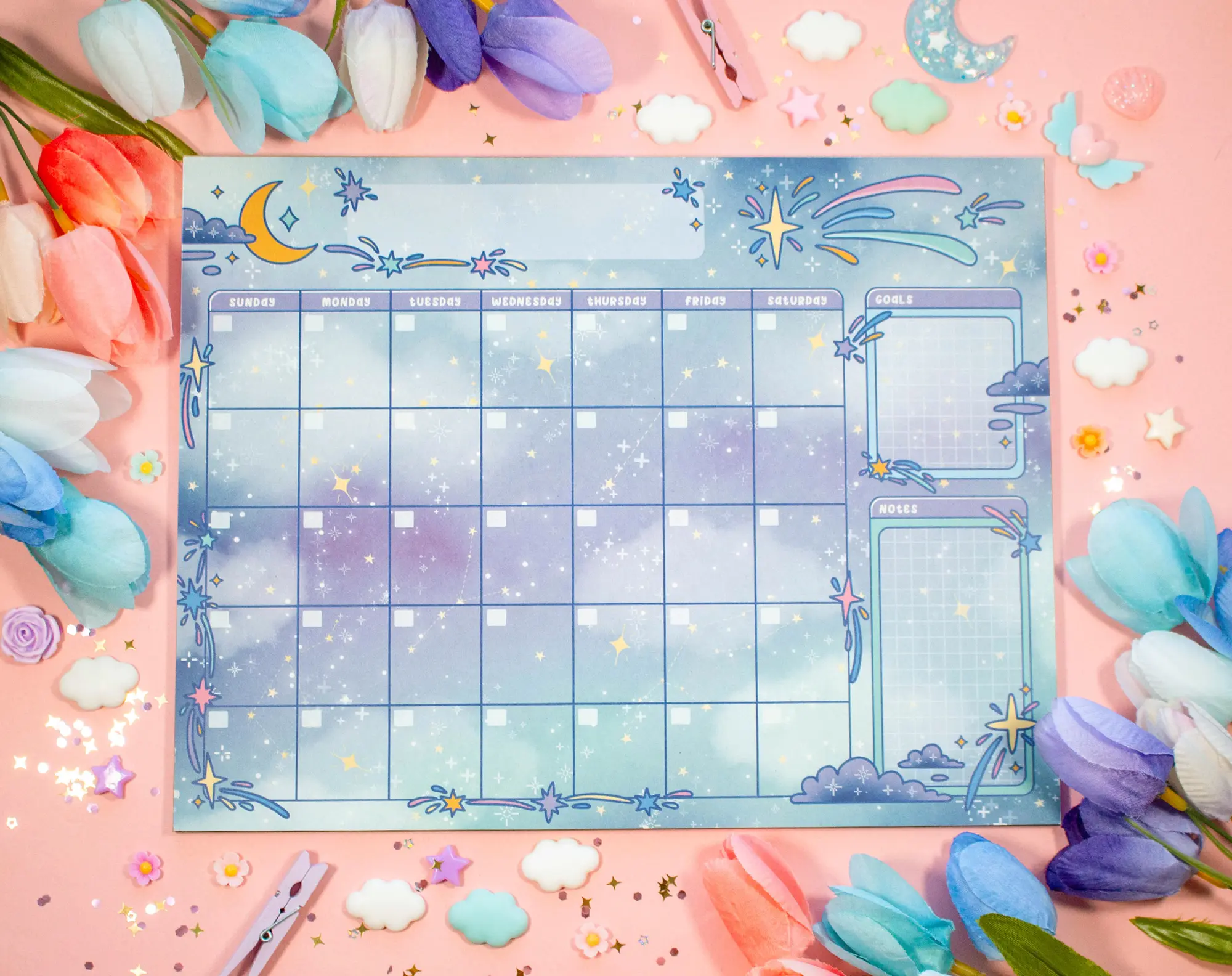 Monthly Planner Pad for Office and School Supplies, 24 sheets, 8.5x11 in