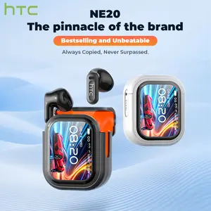 HTC NE20 - Bluetooth 6.0 headset, LED screen, with charging case, IPX5 waterproof, built-in microphone. Suitable for office work, sports, study, and voice calls.