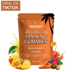 MOEDY Tanning Gummies: Achieve a radiant bronze tan with natural-looking results. 60 gummies. Dietary supplement. Bathroom Healthcare