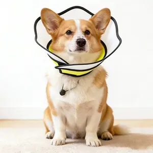 Pet Elizabethan Collar Breathable Dual Layer, Anti-Scratch Anti-Saliva Bite, Universal Postoperative Protection Soft Neck Ring for Dogs Cats