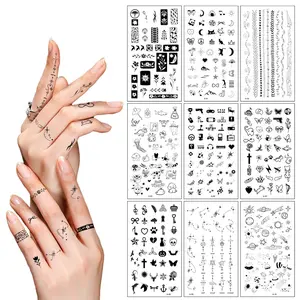 Fingertip Tattoo Stickers, Letters & Butterfly Patterns, Waterproof Temporary Tattoos, Delicate Decor