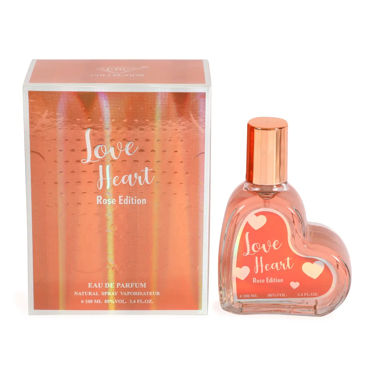 ebc Love Heart Rose Edition Spray Perfume Eau de Parfum for Women 100ml 3.4fl.oz Feminine Floral Amber Woody Scent Ideal for Daily Wear or Special Occasions
