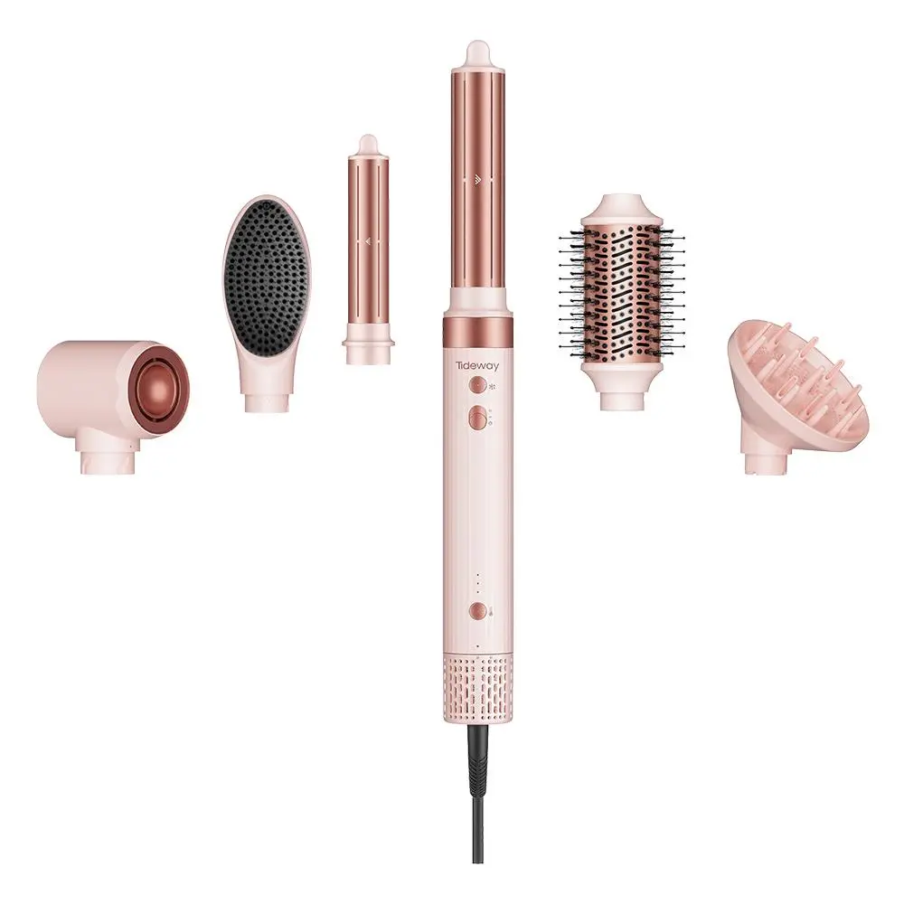 Tideway Prowaver 6-in-1 Ionic Hot Air Styler Wrap - Dual Voltage (100-240V) High-Speed Dryer, Auto Wrap Curlers, Volumizing Blower, Thermal Brush Blowout Tool, Multifunctional Straightener Curler, Smooth Results,Summer Hair Style #SummerFinds