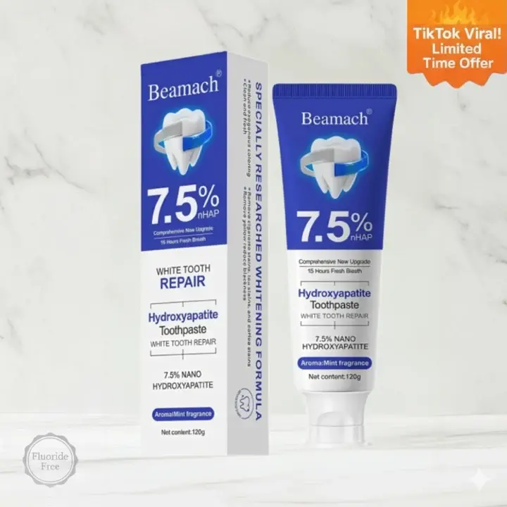 Beamach Hydroxyapatite Toothpaste new experience whitening Stain-Removing Sensitive Teeth Tablets breath prevent tooth loss oral care natural ingredient gentle care repair nano nonfluoride fixation