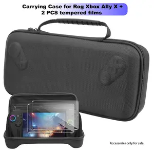 Carrying Case for Rog Xbox Ally X (2025) Storage Case cover, Black hard shell portable handbag Gaming Accessories Console Accessory With 2 pack tempered films