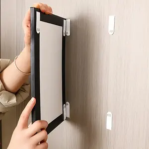 Wall Mounted Photo Frame Hook, 12 Pairs Double Sided Removable Wall Hook, Waterproof Installation Tape, Home Decor Supplies for Photo Frame, Organiser