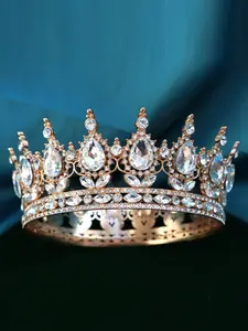 Beautiful Baroque Style Round Princess Bride Crown Tiaras, Cake Decoration, Birthday Gift, Wedding Accessory, Elegant Party Headpiece