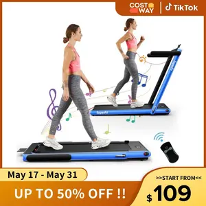 COSTWAY Walking Pad, 7.5 MPH Foldable Treadmill with Smart App & Remote Control, Bluetooth LED Monitor, Small Spaces Compact Running Machine, Folding Portable Under Desk Treadmill for Home Office