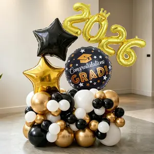 60pcs Graduation Party Balloons, Gold Star Aluminum Foil Balloons, Perfect for Graduation Ceremonies, Graduation Party Decorations