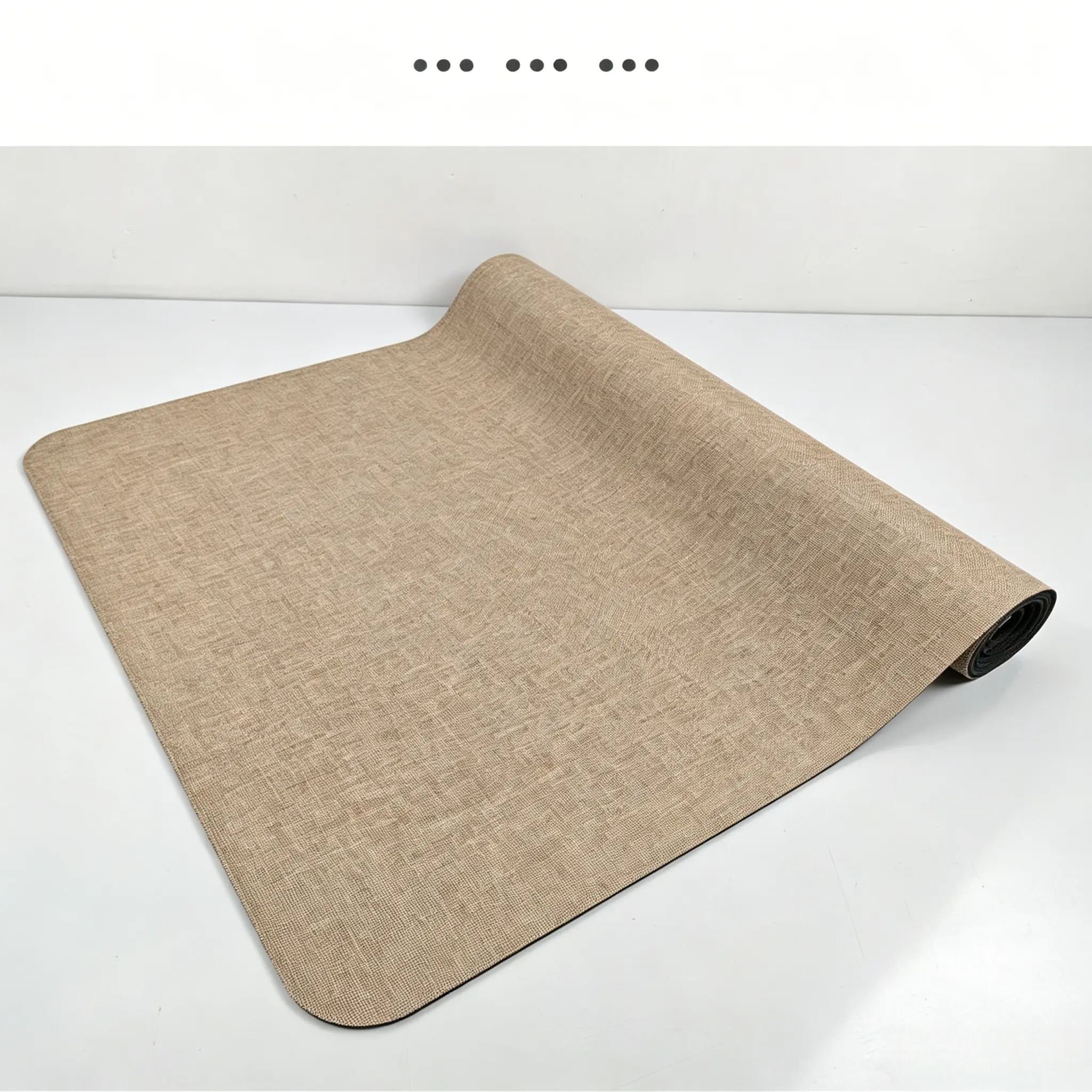5mm Natural Linen Rubber Yoga Mat, Double Sided Non-Slip Exercise Mat for Yoga Pilates, Comes with Free Carry Strap