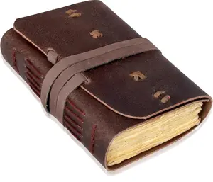 Rustic Leather Journal Notebook Handmade Bound Diary Sketchbook Travel Journaling 6x4