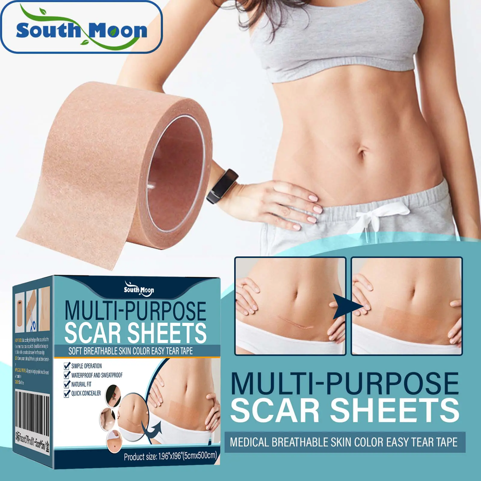 Tattoo Cover Up Tape, Ultra Thin Patch for Tattoo Scar and Birthmarks, Invisible Waterproof Skin Tone Concealer Sticker for Covering Up Scars Tattoos Color Makeup Flawless
