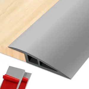 Self Adhesive 36 Inch Vinyl Floor Transition Strip Door Threshold, Edge Reducer Transition Strips for Doorways and Floors, Gray