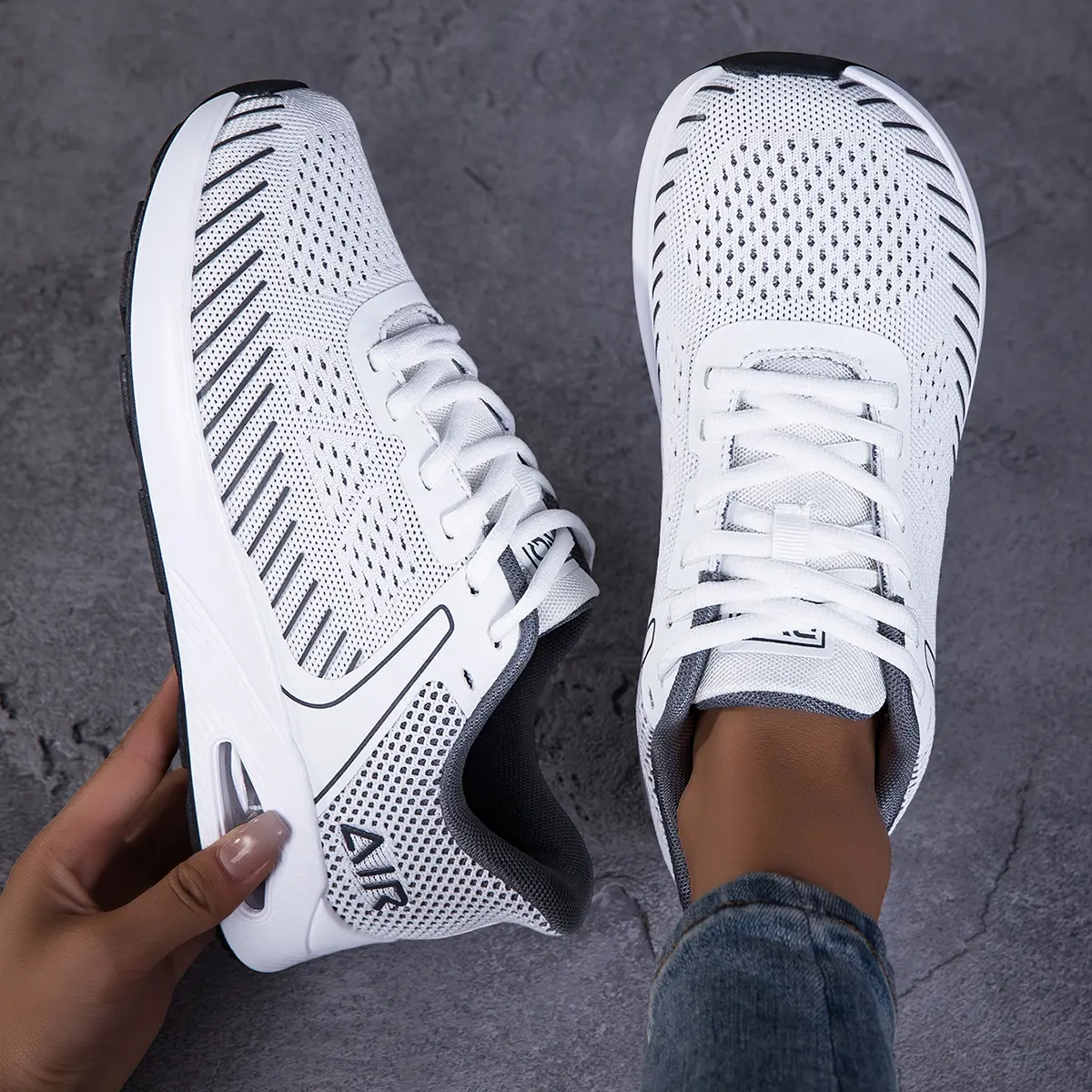 Women's Wide Toe Box Slip-On Air Cushion Casual Sneakers - Ergonomic Arch Support Insole, Breathable, Lightweight, All-Match Walking Shoes for Wide-Feet Ladies' Daily Wear, Women's Sneakers