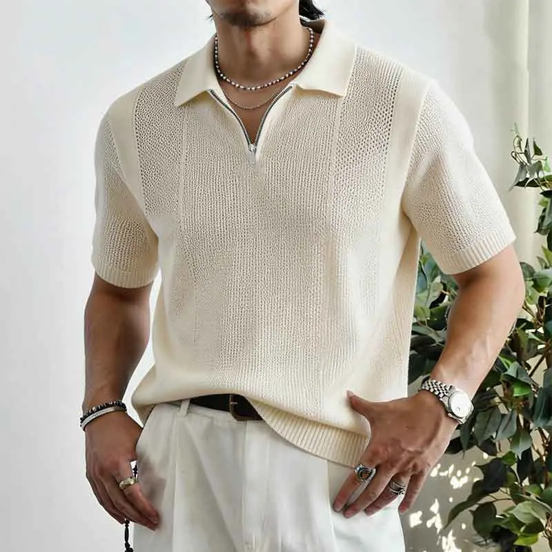 Men's Classic Solid-Color Regular-Fit Short-Sleeve Polo Shirt, Summer Casual Collared Top, Fashionable Menswear for Leisure & Everyday Wear