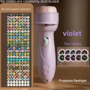 Color-Select Projection Flashlight, Early Education Puzzle Development Toy, 80 Patterns Cartoon Projector, Baby & Kids Enlightenment Gift, Multifunction