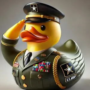 Veterans' Duck Series Cartoon Little Yellow Duck Figurine Ornament