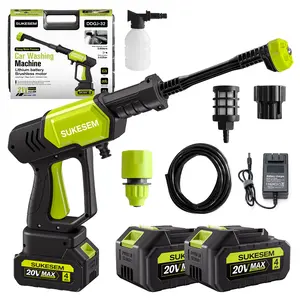 SUKESEM 21V Wireless Car Washer, Dual Batteries Included, Portable High Pressure Water Gun with Foam Cannon for Car & Garden-FathersDayGift