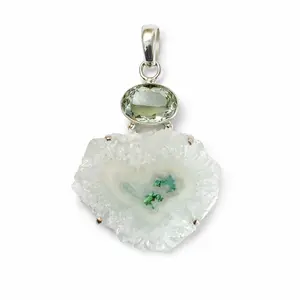 Prasiolite and White Solar Quartz