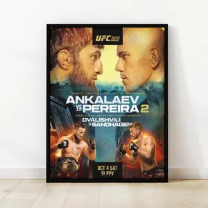 UFC 320 Poster: Pereira vs Ankalaev, Dvalishvili vs Sandhagen - MMA Wall Art