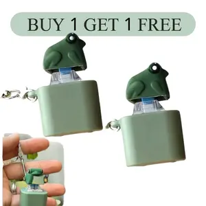 【Buy 1 Get 1 Free】Croaking Frog Keychain, Replaceable Battery Croaking Frog Keychain, Fun Fidget Toy Keychain with Colored Lights and Sounds