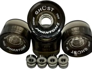 Ghost Wheels, Jelly Phantoms, 70MM 78A, Semi-Transparent, Longboard Wheels, Great for Cruising and Carving, ABEC-7 Bearings Included