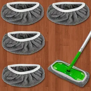 Reusable Mop Pads Set, Washable & Durable, High Absorbency for Dry/wet Cleaning, with Edges, Fits Most Flat Mops, Absorbent, Dualclean Mop Pads