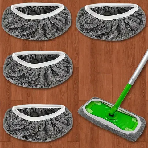Reusable Mop Pads Set, Washable & Durable, High Absorbency for Dry/wet Cleaning, with Edges, Fits Most Flat Mops, Absorbent, Dualclean Mop Pads, Mop Refills