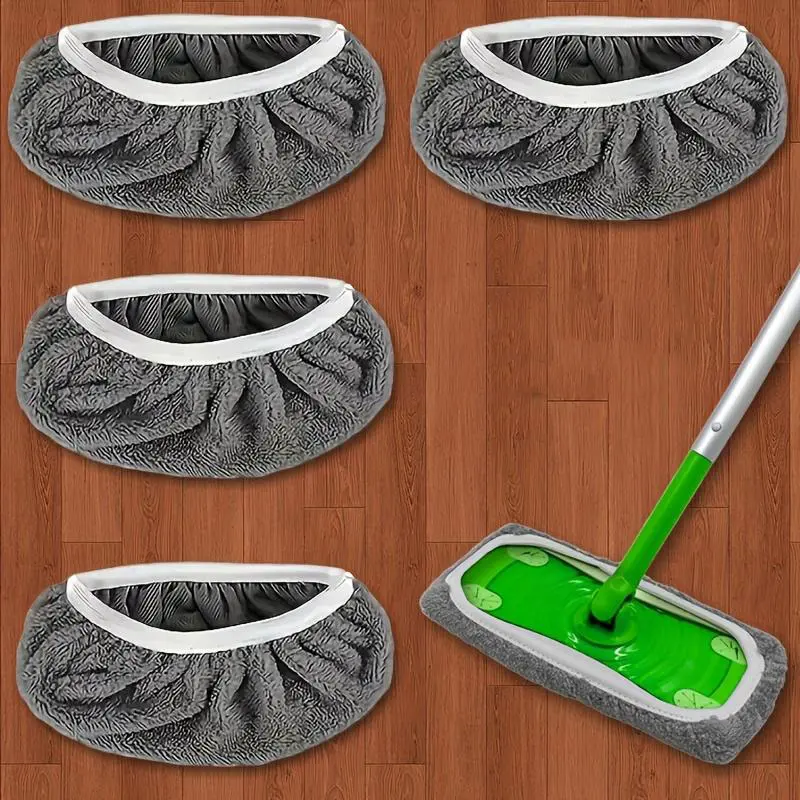 Reusable Mop Pads Set, Washable & Durable, High Absorbency for Dry/wet Cleaning, with Edges, Fits Most Flat Mops, Absorbent, Dualclean Mop Pads, Mop Refills