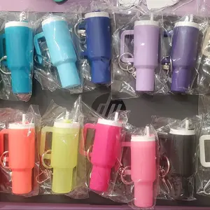 Mini Tumbler Keychain with Removable Lids - Compact & Convenient Portable Chapstick Holder for Everyday Use